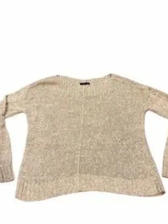 Tops - Light Brown Wide Neck Sweater